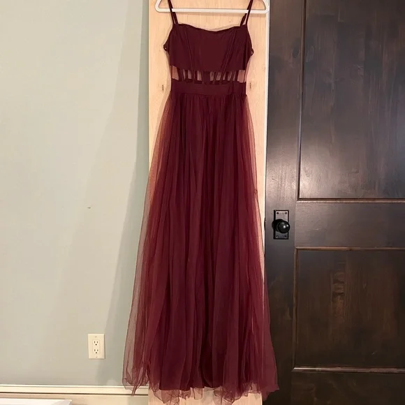 open lace back dress Sweethearted Strapless Mesh Layered A-Line Prom Dress 3XL / Pink main image 1